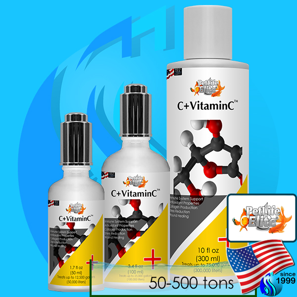 PetLifeElite C+VitaminC 50ml / 100ml วิตามินปลา ทุกชนิด ปะการัง เร่งสี ซ่อมแซมส่วนที่สึกหรอ สร้างภูมิ บำรุง