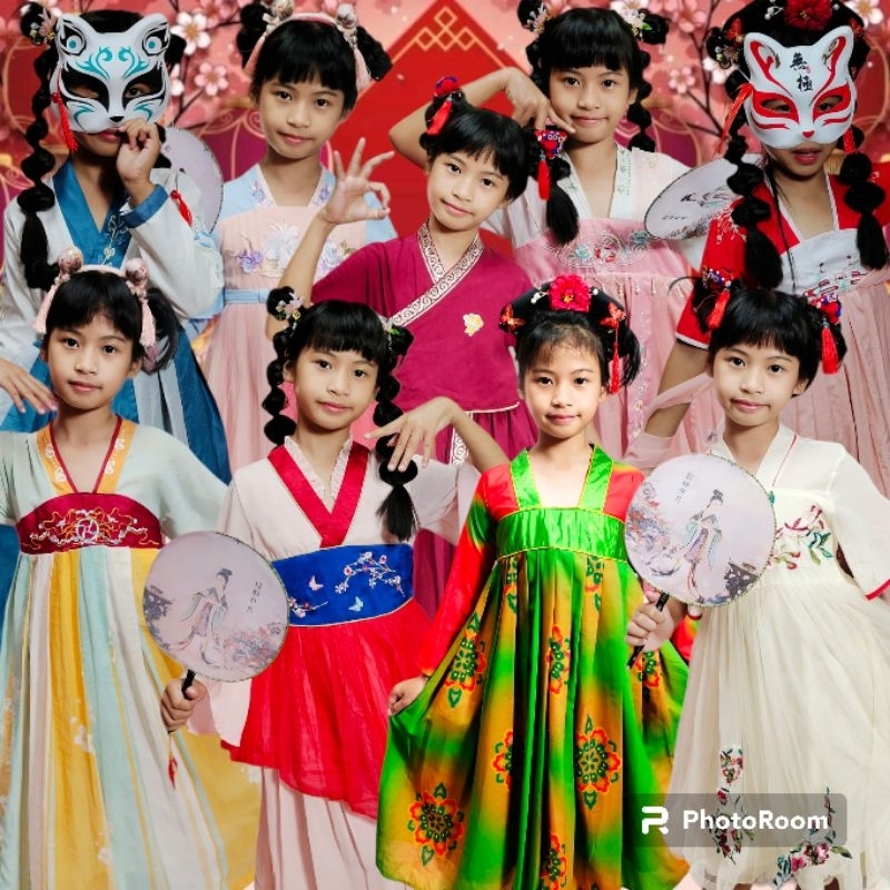 ชุดจีนเด็ก ชุดตรุษจีนเด็ก ชุดประจำชาติจีน ชุดนานชาติ ชุดกี่เพ้า ชุดฮั่นฟู ชุดเทพธิดาจีน
