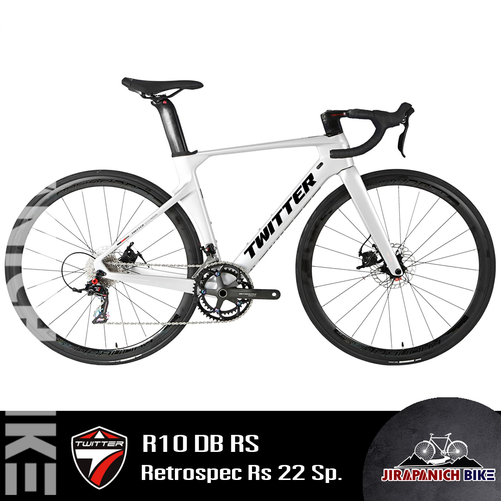 (ลดสูงสุด500.- พิมพ์P500SV)จักรยานเสือหมอบ TWITTER รุ่น R10 DB RS (ตัวถังคาร์บอน,Retrospec RS 22 Sp.)