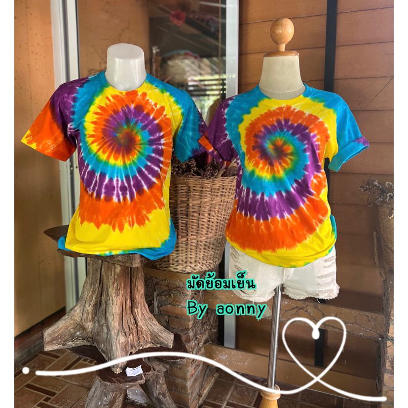 เสื้อยืดมัดย้อมเย็น🌈 cotton100% Comb ใส่สบาย สีสวยครบไซส์