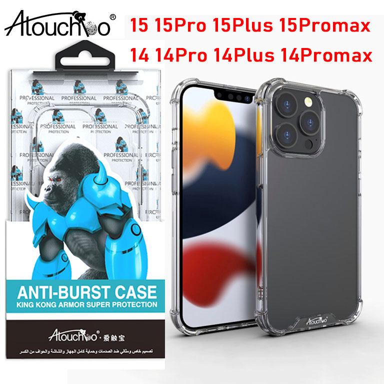 For IP 16 15 14 Pro Max Plus เคสใสกันกระแทก kingkong สำหรับ iphone 12/12PRO/12PROMAX/13/13PRO/13PROMAX