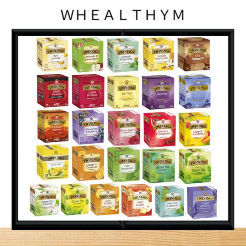 Twinings Tea 10 Tea Bags ( Asha , Live Well ) ชา ทไวนิงส์ 10 ซอง ( คาโมมายล์ , เอิร์ลเกรย์ , ชาผลไม้ , ชาเขียว , ชาดำ )