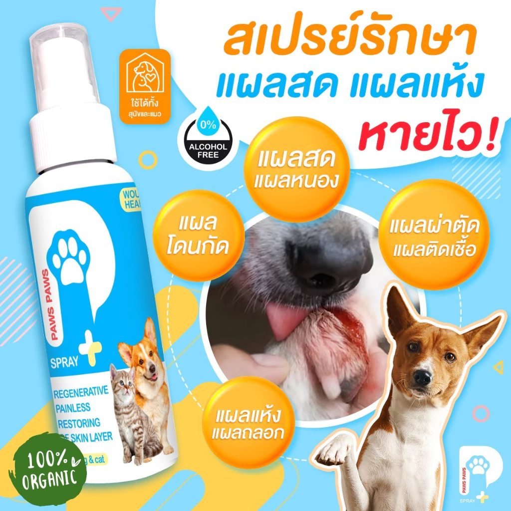 สเปรย์นาโน Hydrochloric สเปรย์สำหรับสัตว์เลี้ยง เมื่อเวลาเกิดแผลต่าง ๆ ทำความสะอาดไม่ให้ติดเชื้อ 100 ml.