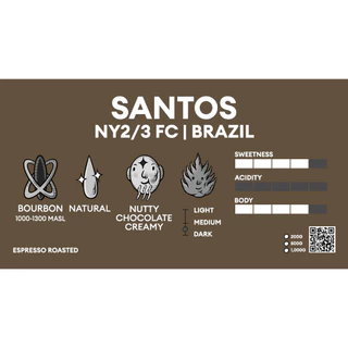 [ขายดี] Brazil Santos NY2/ 3 FC (Natural) | เมล็ดกาแฟคั่ว MOTMOT COFFEE