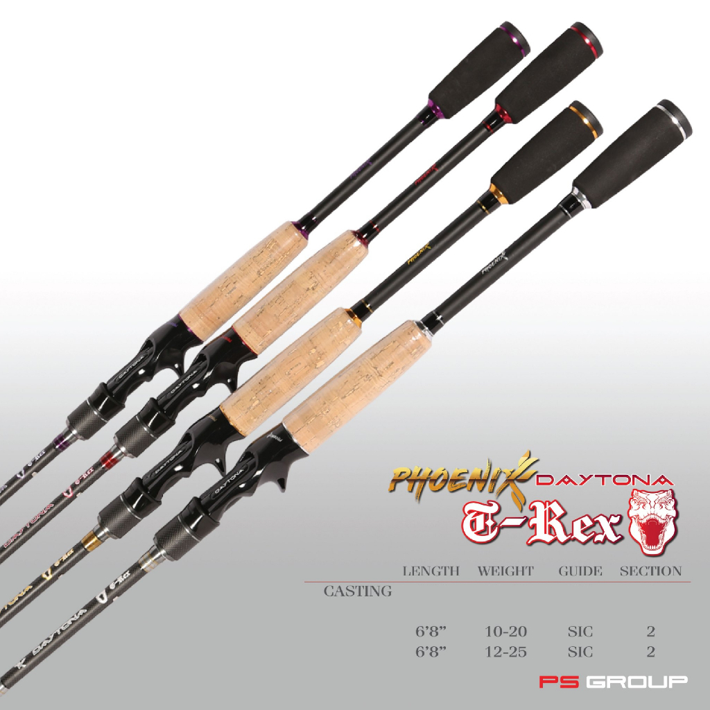 คัน Daytona T-REX คันเบท 2 ท่อนต่อกลาง ยาว 6 ฟุต 8 มี 2 เวท 10-20 และ 12-25 lb