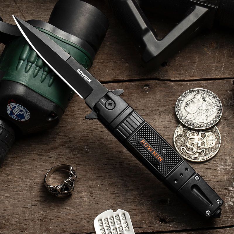 มีดเดินป่า Outdoor 22ซ.ม มีระบบดีดใบมีด มีที่ทุบกระจก