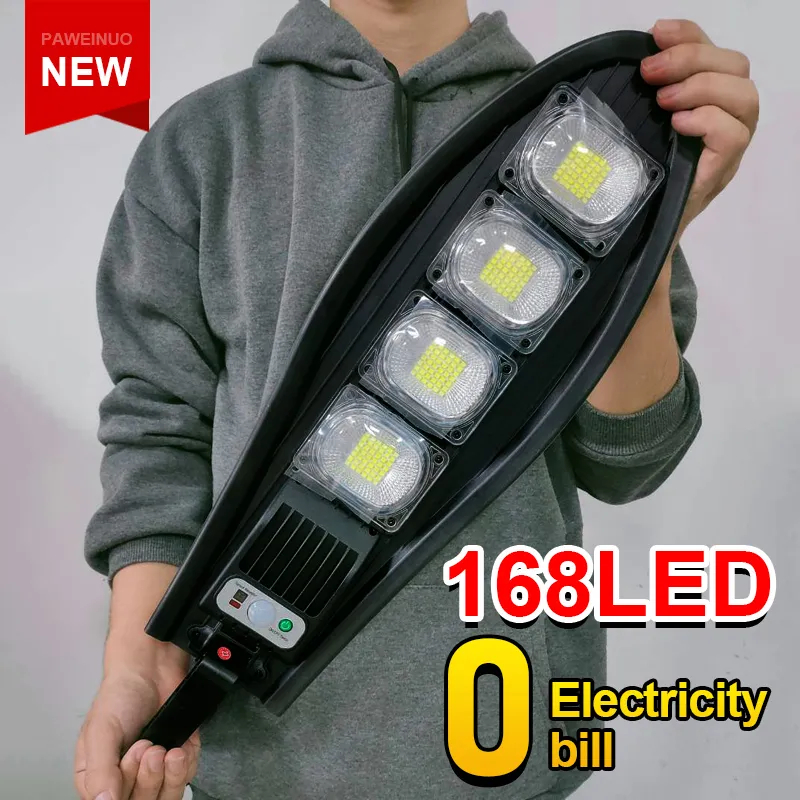 (ใหญ่-ความยาว37cm)ไฟถนนรีโมทคอนโทรล 660W+รีโมท ไฟถนนโซล่าเซลล์  ไฟถนน โคมไฟติดผนัง Solar Light ไฟสปอตไลท์ ไฟสวน โคมไฟถนน