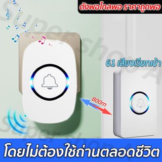 BCSONGBEN กริ่งไร้สาย 1ปุ่ม+1กระดิ้ง ระยะการทำงาน 500เมตร กั…