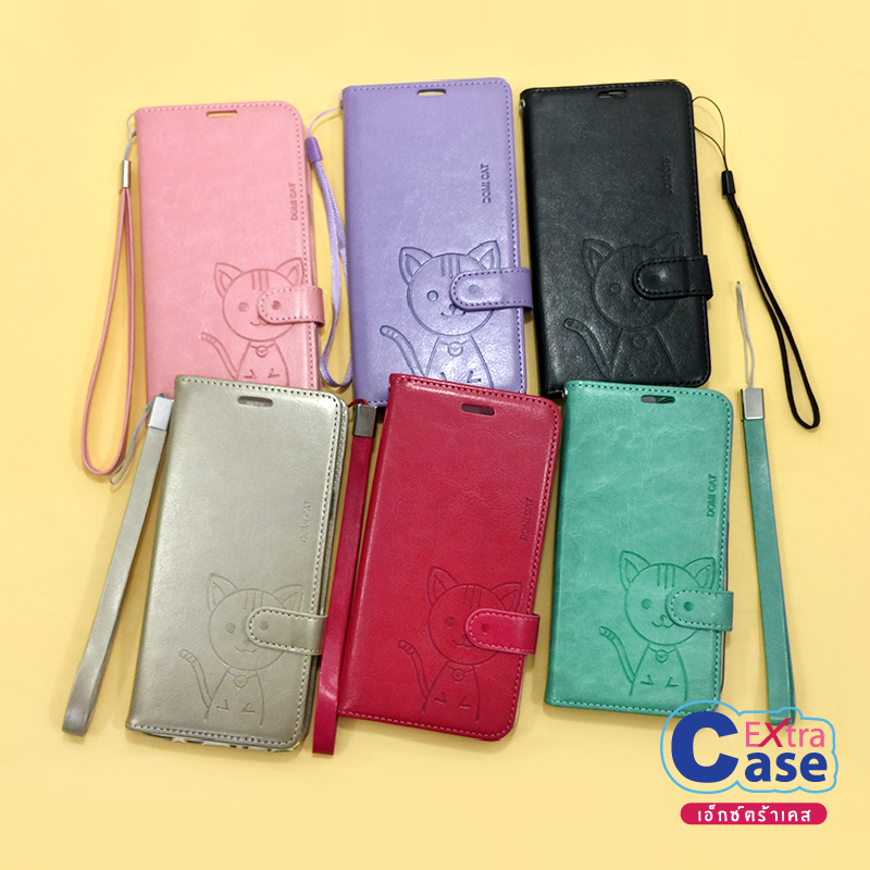 เคสหนังเปิด-ปิด โดมิแคทซัมซุง A02 A02s A05 A06 A6+ A7(2018) A10s A11 A12(5G) มีฝาปิดหน้าจอกันรอยและกันกระแทกได้อย่างดี