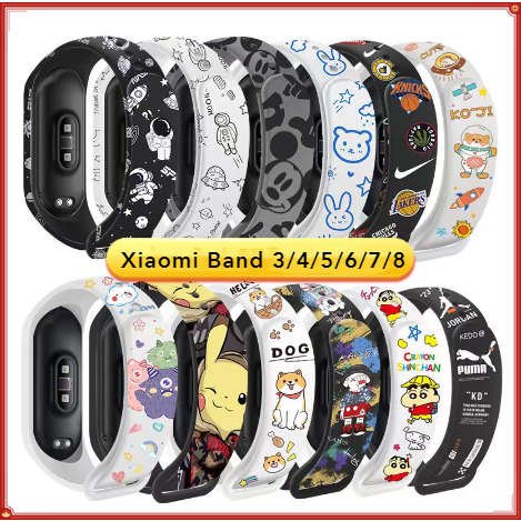 สาย mi band 7 การ์ตูน mi band 6 TPU miband 5 miband 6 ป้องกันเหงื่อ mi band 8 หลายสี วัสดุกันน้ํา สาย miband 8 miband 7