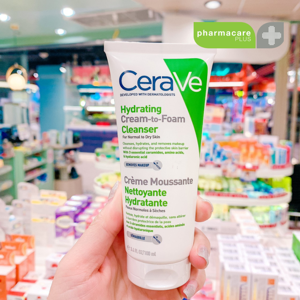 ✨แท้💯ฉลากไทย✨Cerave Hydrating CREAM-TO-FOAM Cleanser 100 ml💖 เซราวี ไฮเดรติ้ง ครีม-ทู-โฟม คลีนเซอร์ 100 มล