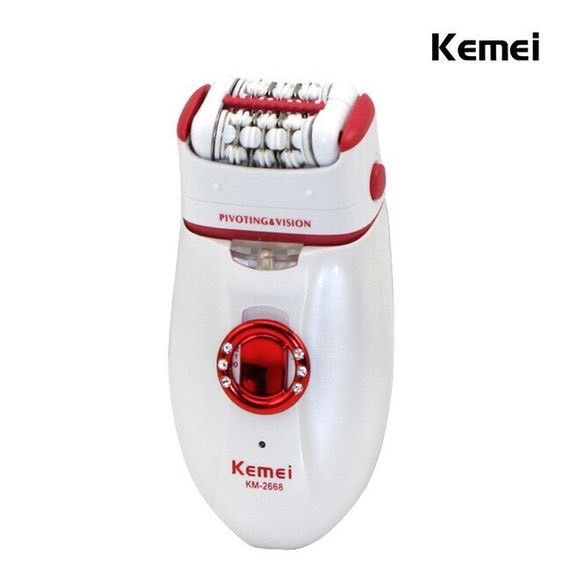 Kemei KM-2668 KM2668 เครื่องกำจัดขน โกน+ถอน ในเครื่องเดียว เครื่องกำจัดขนไฟฟ้า ไร้สาย ชาร์จไฟในตัว ป