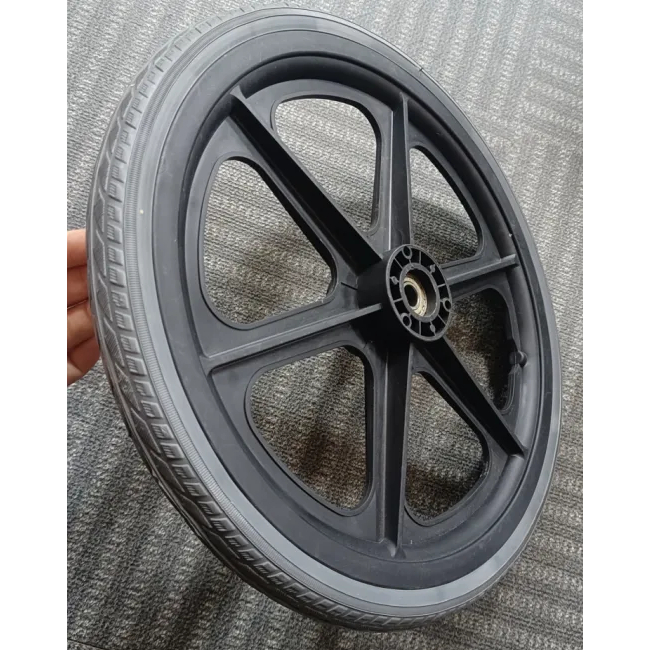 ยางรถเข็น ยางตัน ยางอะไหล่ ทุกขนาด 14นิ้ว PU PVC สีเทา ยาง ล้อรถเข็น รถเข็นวีลแชร์ Wheelch air tire (ราคาต่อ1 เส้น) - รูปที่ 4
