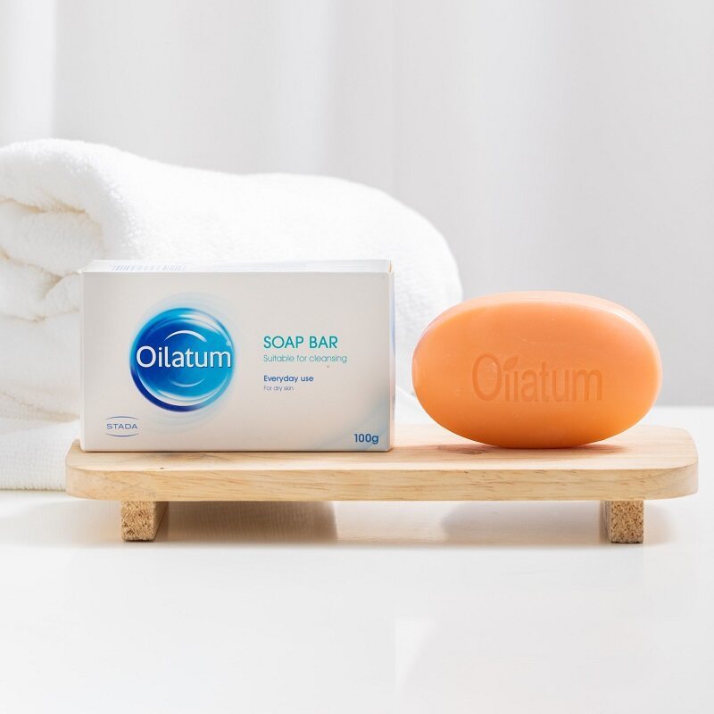 Oilatum Soap Bar 100g ออยลาตุ้ม สบู่ก้อนสูตรอ่อนโยนExp9/27