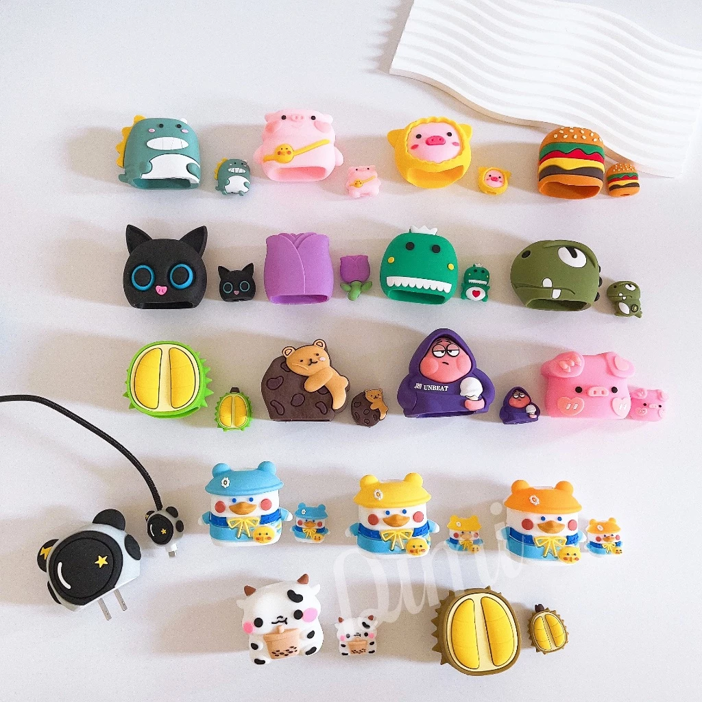 เคสถนอมหัวชาร์จ+ถนอมสายชาร์จ เคสการ์ตูนถนอมหัวชาร์จ ตัวถนอมสายชาร์จ สําหรับชาร์จ PD18W/20W 35W