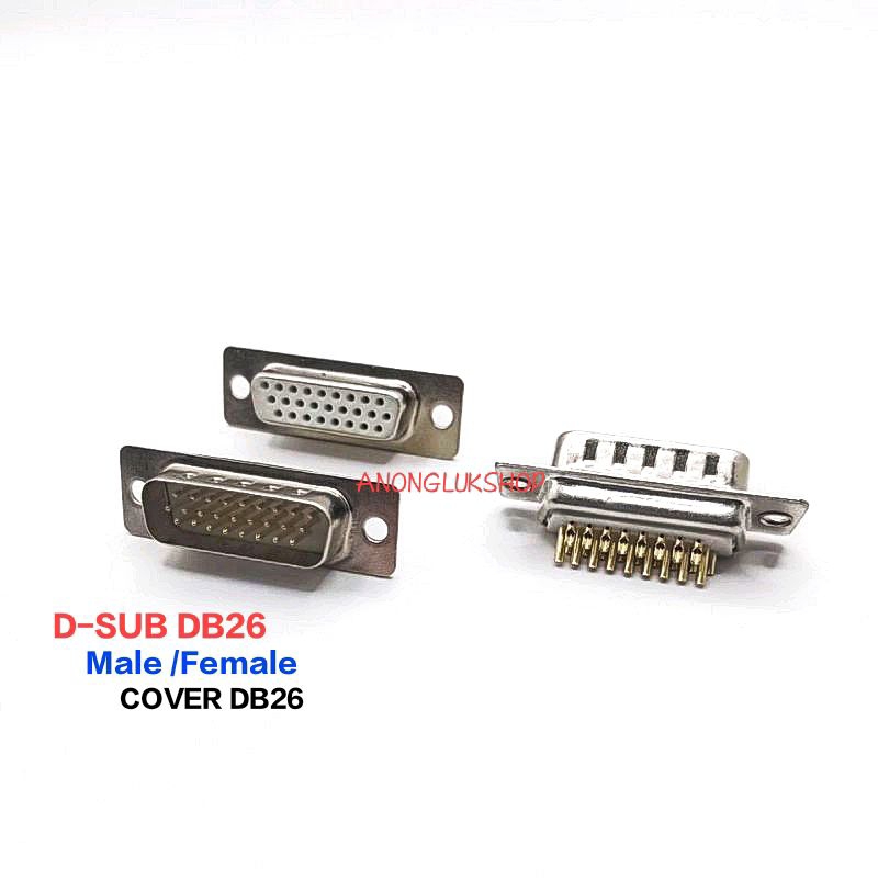 ราคาต่อ 1ตัว👉👉D-SUB DB26 (DB-26 3 แถว) COVER DB DB26 ตัวผู้ ตัวเมีย ฝาครอบ DB26