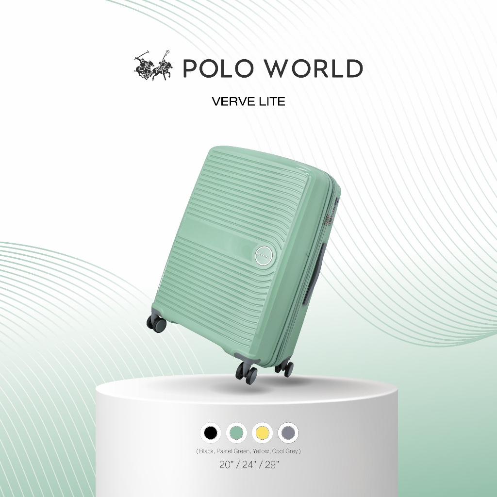 POLO WORLD กระเป๋าเดินทาง PW413N Verve Lite HardCase Luggage กระเป๋าเดินทางล้อลาก โปโลเวิล์ด ขยายข้า