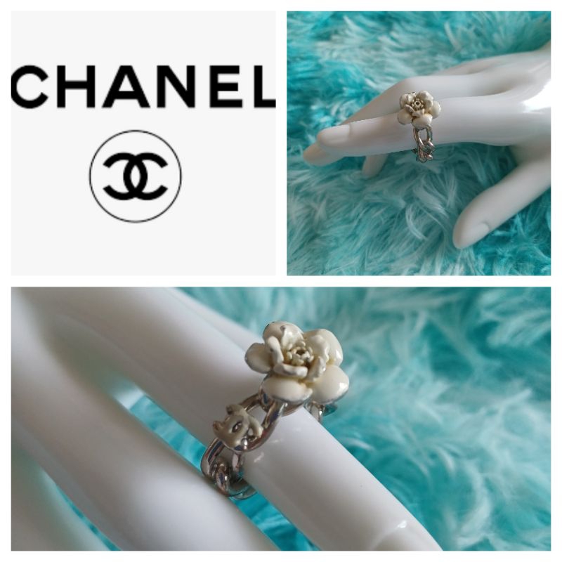 Chanel Vintage Camellia Flower Ring Size7US/54