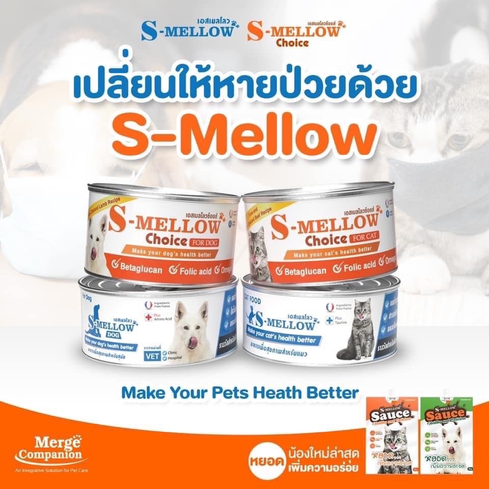 S-Mellow อาหารเปียกสุขภาพสำหรับสุนัขและแมว อาหารพักฟื้นสัตว์ป่วย