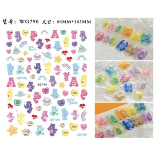 WG Sale !! สติ๊กเกอร์แปะเล็บ ลายดอกไม้ การ์ตูนน่ารักๆ ลอกแปะติดได้เลยจ้า