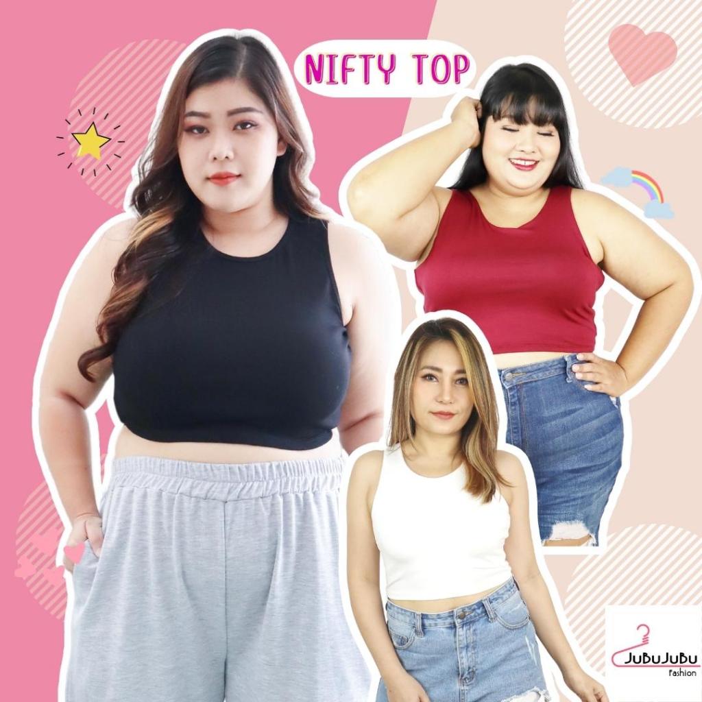 SALE Nitty Tank Top เสื้อกล้ามครอป เสื้อสาวอวบ ซับใน 2 ชั้น หน้าอก 35-50 นิ้ว #482