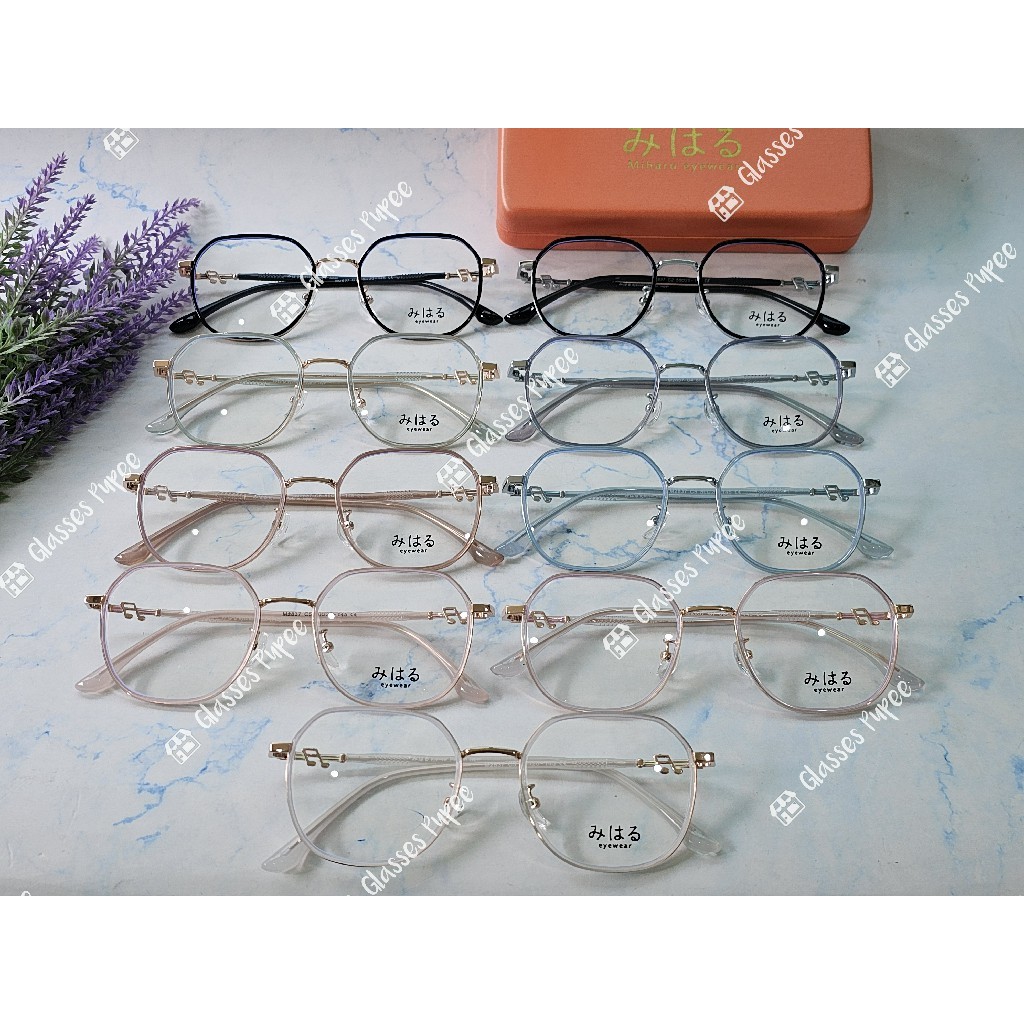 กรอบสายตาญี่ปุ่น みはる (Miharu) รุ่น M2837 พร้อมเลนส์ตัดแสงสีฟ้า 🎁 ส่งฟรี 🎁