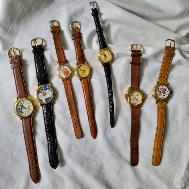 Lorus Armitron Timex Mickey Mouse watch นาฬิกาข้อมือมิกกี้ วินเทจ มือสอง DOPEY Snow White DISNEY