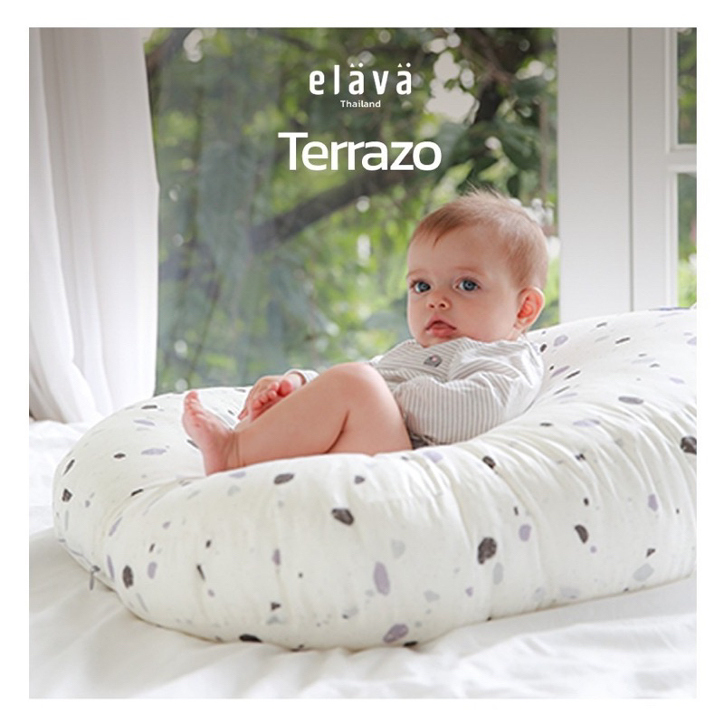 ส่งต่อ elava หมอนหัวทุยเด็ก ที่นอนกันกรดไหลย้อน หมอนนอนเด็ก รุ่น Classic-M ลาย Terazzo ใหม่มาก!! (ปกติ 2,790)