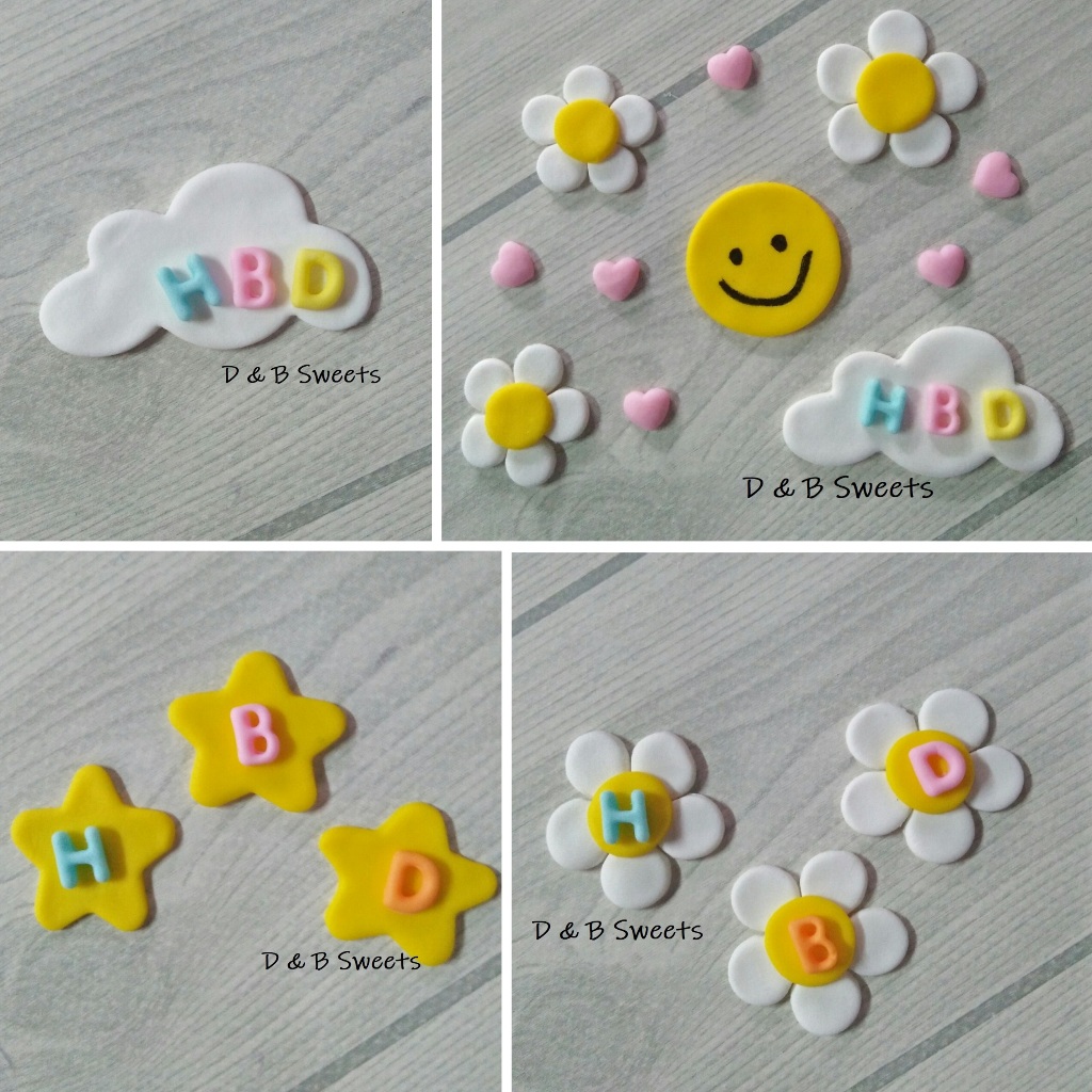 น้ำตาลแต่งหน้าเค้ก ป้าย HBD 3 แบบ สินค้าเฉพาะป้าย HBD เท่านั้น (เลือกแบบได้)