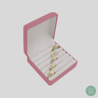 กล่องกำมะหยี่ใส่แหวนแบบฟูสีโอรส ใส่เครื่องประดับ แหวน 10-20 …