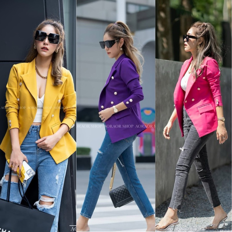 2️⃣เสื้อสูท Blazer สไตล์สูทสุดหรู  มีสีให้เลือกถึง 24สีเลยคร่าา!!! #100