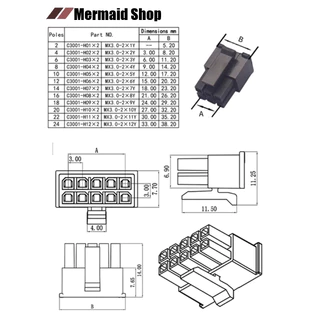 MX3.0 ปลั๊ก 2-24 ช่อง PCI-E Connector Terminal Crimp Pin Plug 5557