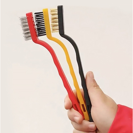 แปรงทองเหลือง (แบบด้าม3ชิ้น)แปรงขัดเตาแก็ส