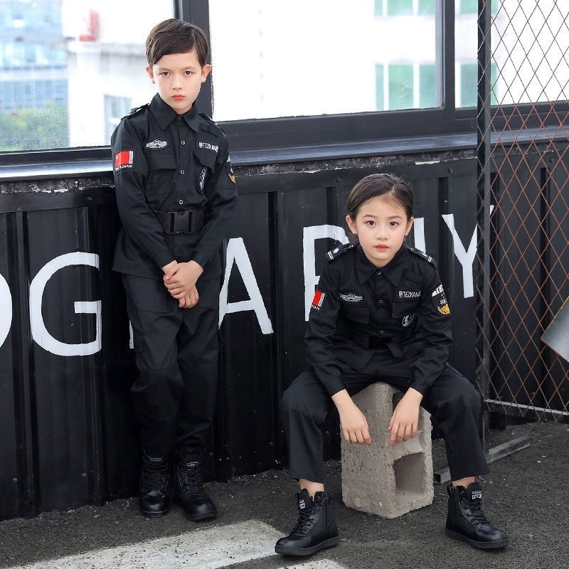 เครื่องแบบตำรวจเด็ก หน่วยรบพิเศษ หน่วยคอมมานโด ชุดอาชีพสำหรับเด็ก