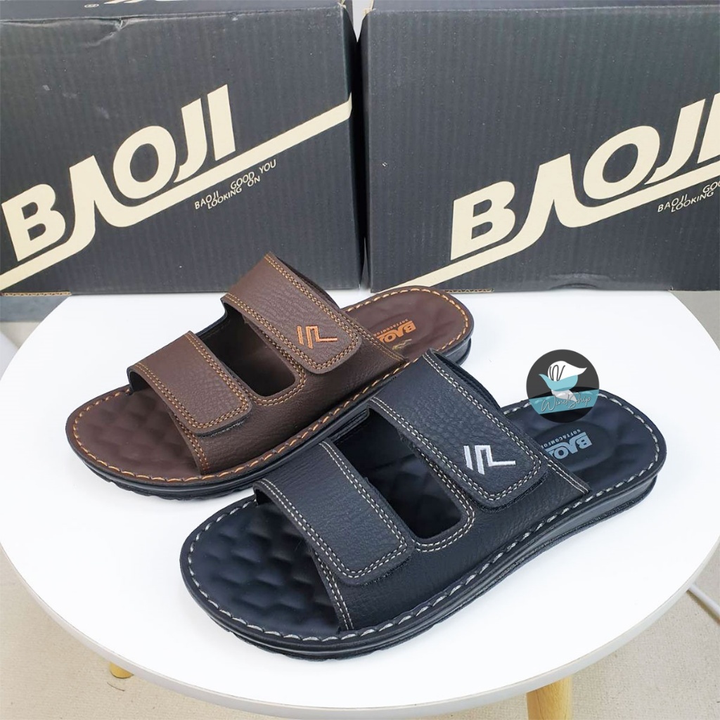 รองเท้าผู้ชาย Baoji PM103 รองเท้าแตะ แบบสวม เย็บขอบ เบอร์ 40-44