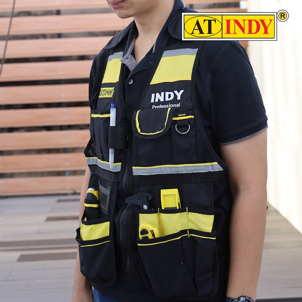 AT INDY เสื้อกั๊กใส่เครื่องมือช่าง สะท้อนแสง Professional Tool Vest V001