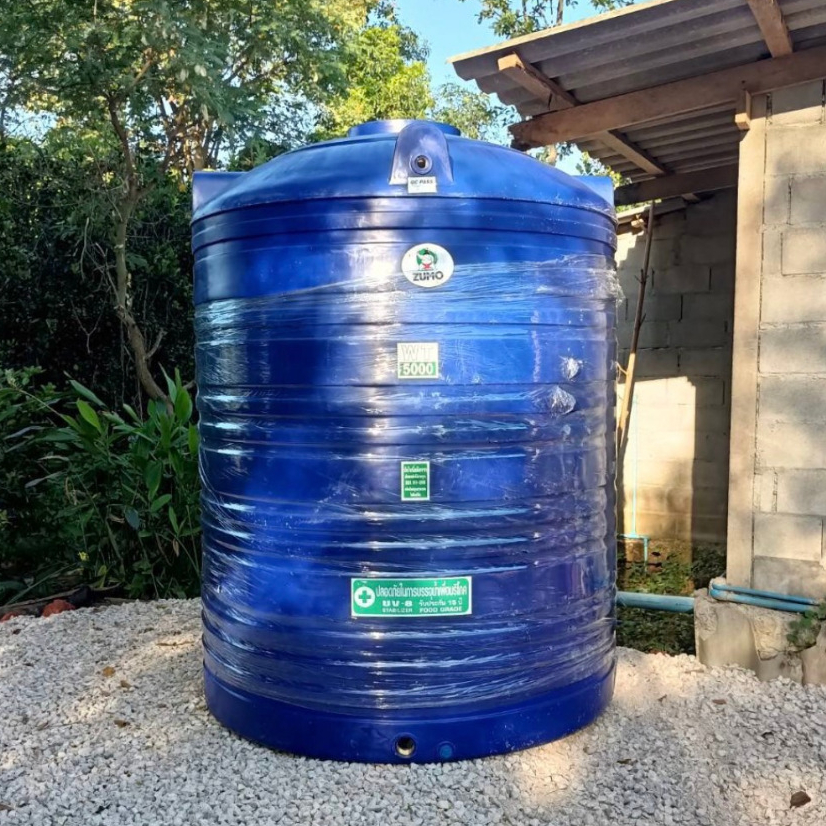 แท้งค์น้ำ 5000 ลิตร ยี่ห้อ ZUMO ถังเก็บน้ำ ถังเก็บน้ำบนดิน PE แท้งค์น้ำ มอก.816-2556