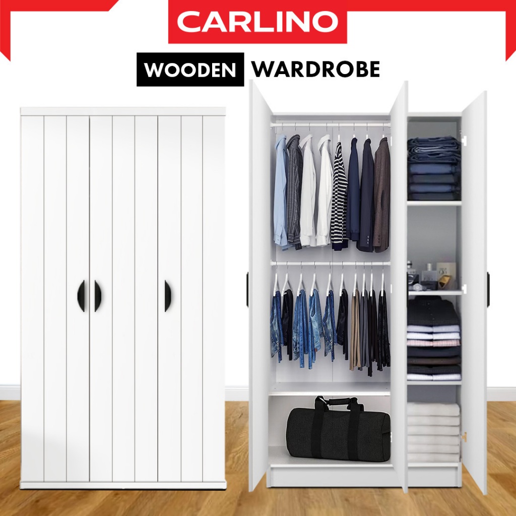 พร้อมส่ง:Carlino: ตู้เสื้อผ้าไม้ เก็บของได้หลากหลาย สไตล์มินิมอล มีแบบ 2/3 ประตู Arlo&Armoire 2&3 Door Wooden Wardrobe ราคา ถูกที่สุด ดีลบีเคเค แกลเลอรีภาพที่ 2