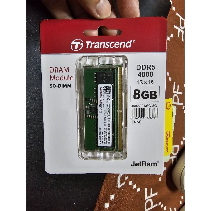 ขาย Ram Notebook DDR 5 Bus 4800 ขนาด 8 GB ยี่ห้อ Transcend มือ 1 ครบยกกล่องพร้อมใบเสร็จ Advice ขายเน