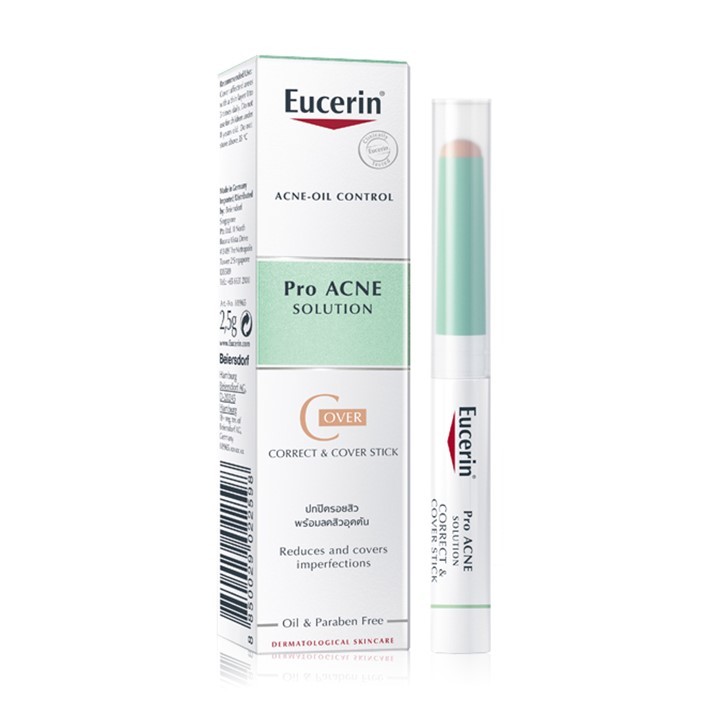 Eucerin Pro ACNE Solution Correct & Cover Stick 2g. ยูเซอรีน โปร แอคเน่ ผลิตภัณฑ์ ปกปิดรอยสิว ลดสิวอ