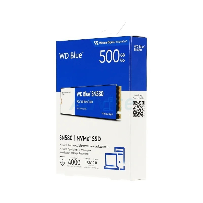 WD 500 GB SSD M.2 PCIe 4.0 BLUE SN580 (WDS500G3B0E) - A0153781