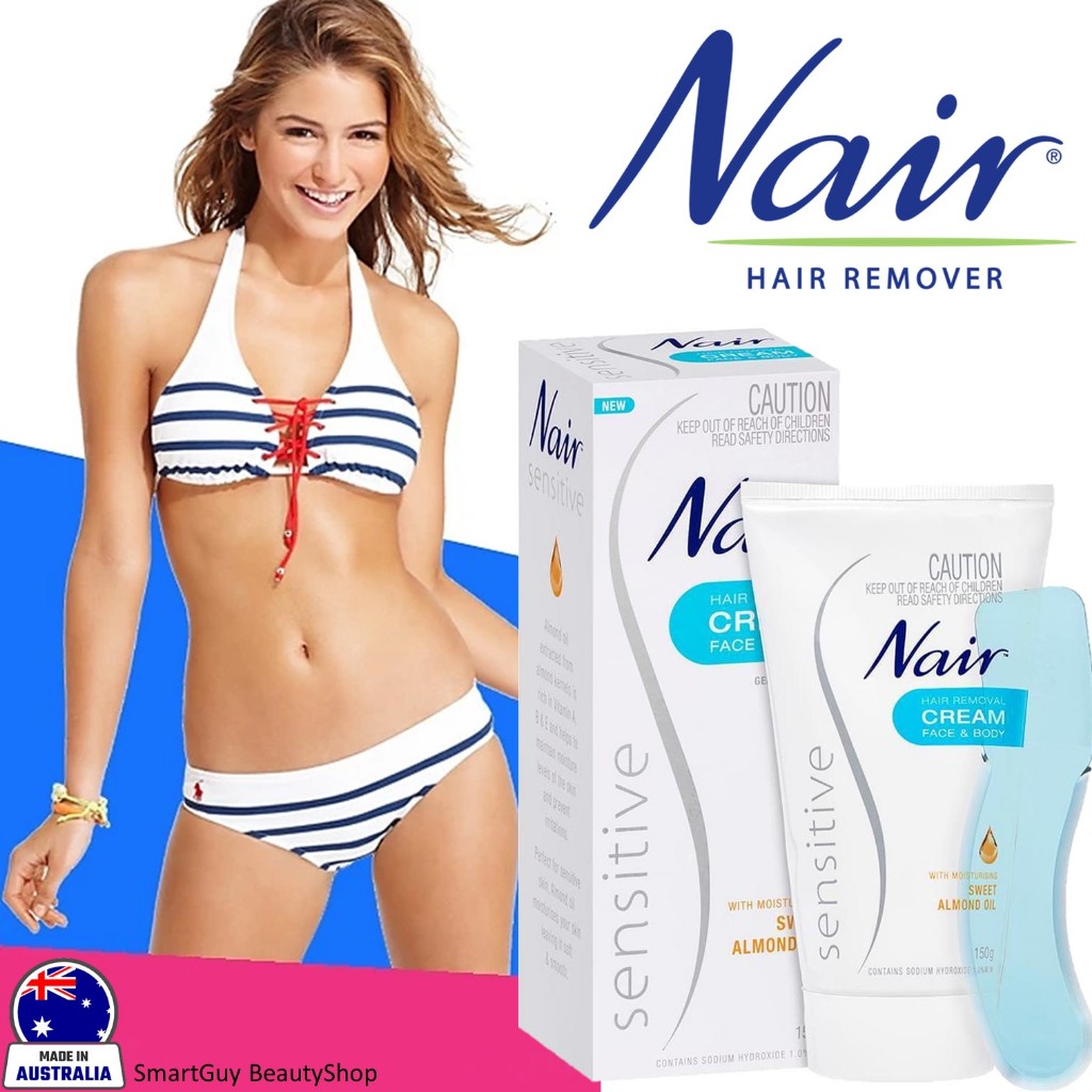 Nair Sensitive Face & Body Hair Removal Cream With Moisturising Sweet Almond Oil 150gผลิตภัณฑ์กำจัดข