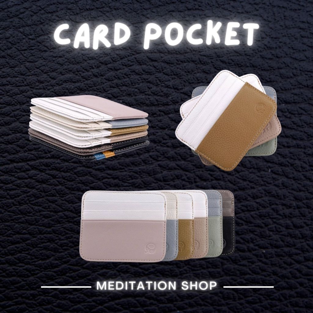 ซองใส่นามบัตร 7 ช่อง หนังวัวแท้100% 🔥 Card holder ซองใส่นามบัตรทรงนอน ขนาดกะทัดรัด 🎉