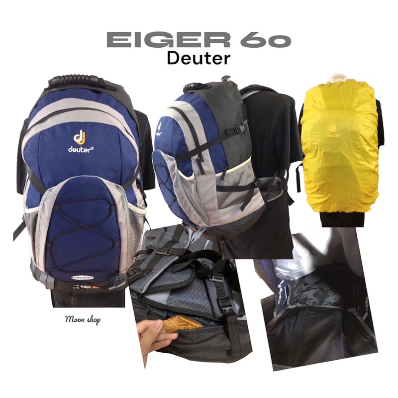 Backpack Deuter เป้เดินทาง กระเป๋าสำหรับเดินป่า เเถมถุงผ้าคลุมกันฝนใช้งานได้จริง 💯