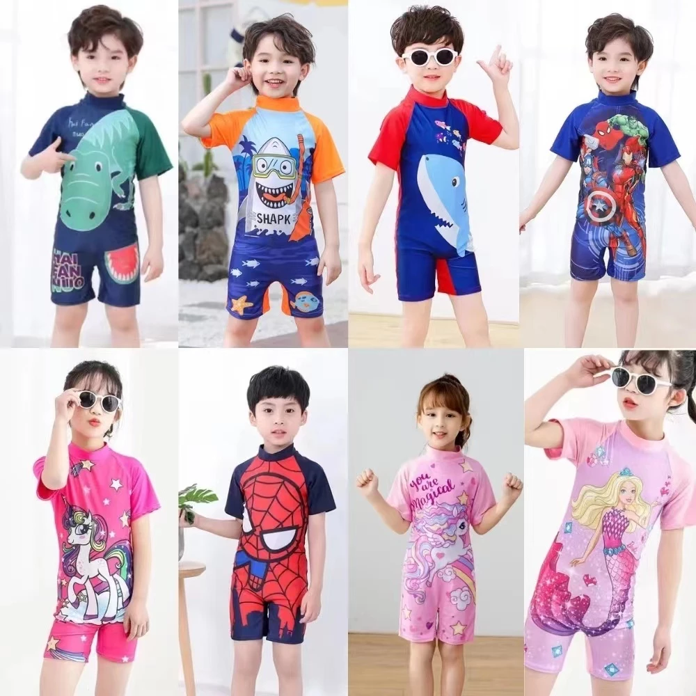 พร้อมส่ง ชุดว่ายน้ำเด็ก ชุดว่ายน้ำลายการ์ตูน