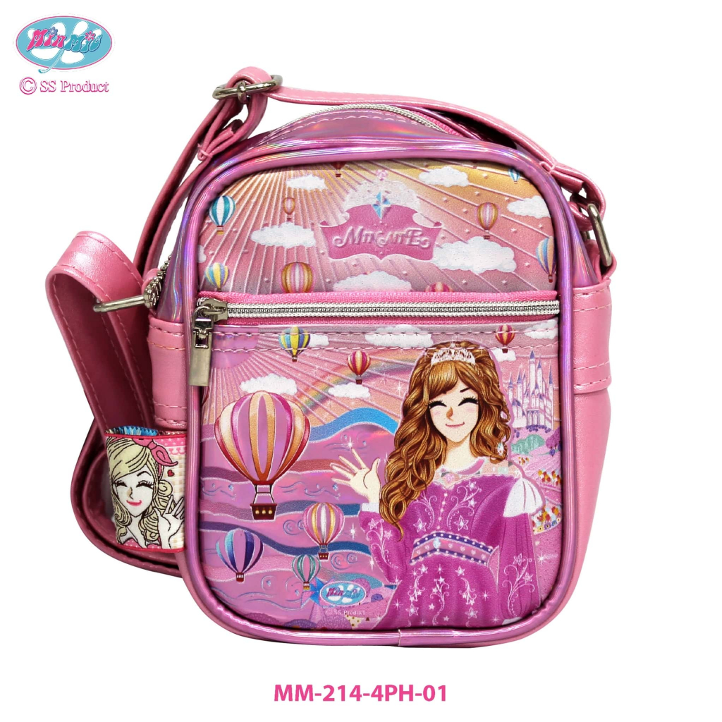 Minmie กระเป๋าสะพายข้าง Sling bag เจ้าหญิง 3 สี ทรงกลม-เหลี่ยม เหมาะสำหรับใช้งานได้ทุกวัน