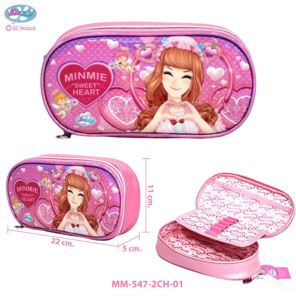 Minmie กระเป๋าเครื่องเขียน กล่องใส่ดินสอลายน่ารัก ลายเจ้าหญิง