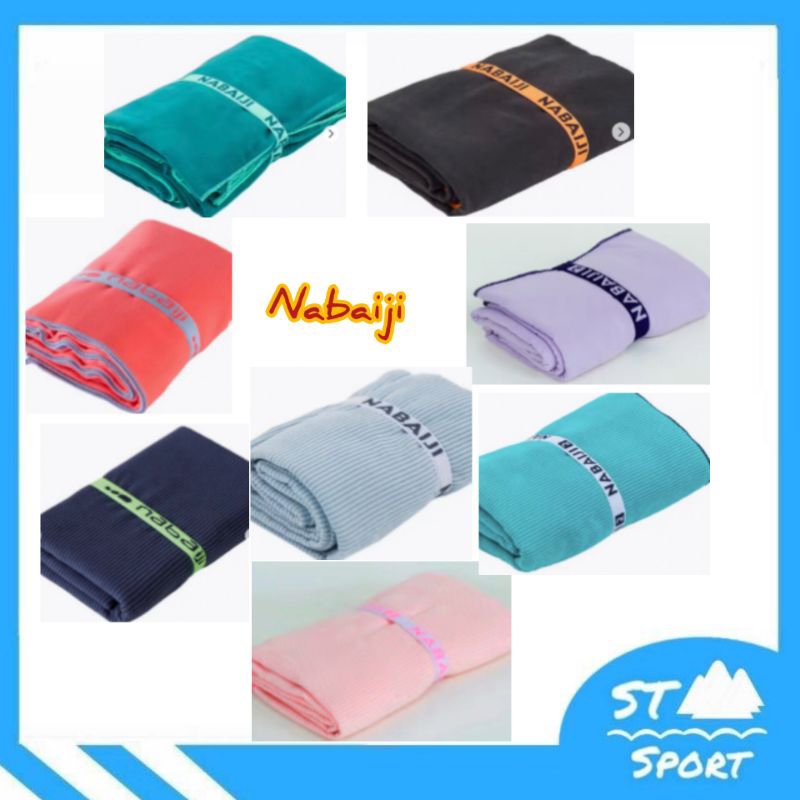ผ้าเช็ดตัวไมโครไฟเบอร์สีพื้นและสีพื้นลายทางขนาดกะทัดรัดนี้ (80 x 130 ซม. ในขนาด L)