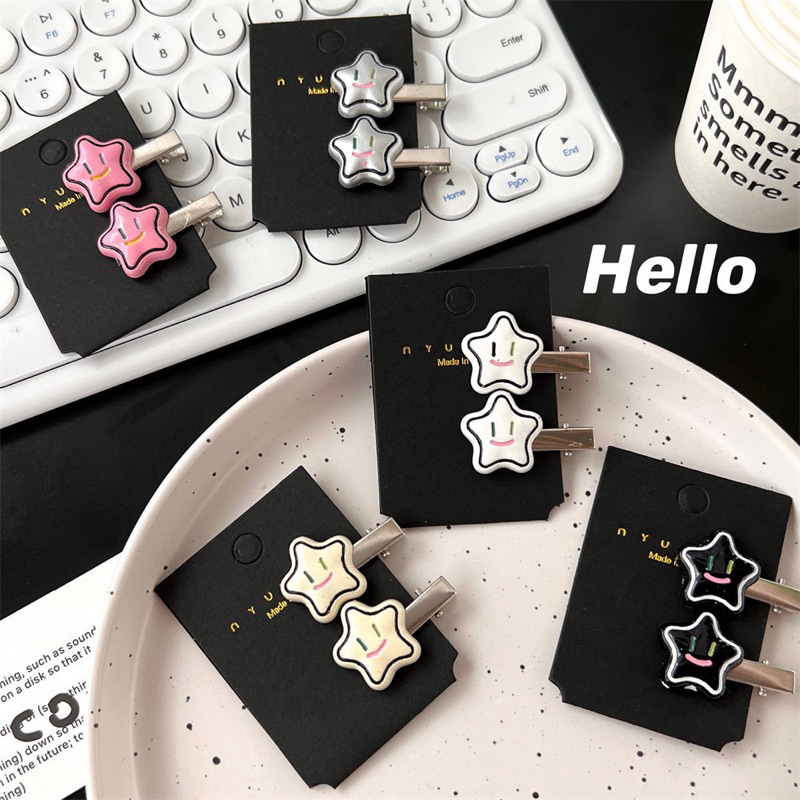 Cute 177 กิ๊บติดผม กิ๊บหนีบผมดาวยิ้ม 2 ชิ้น/แพ็ค