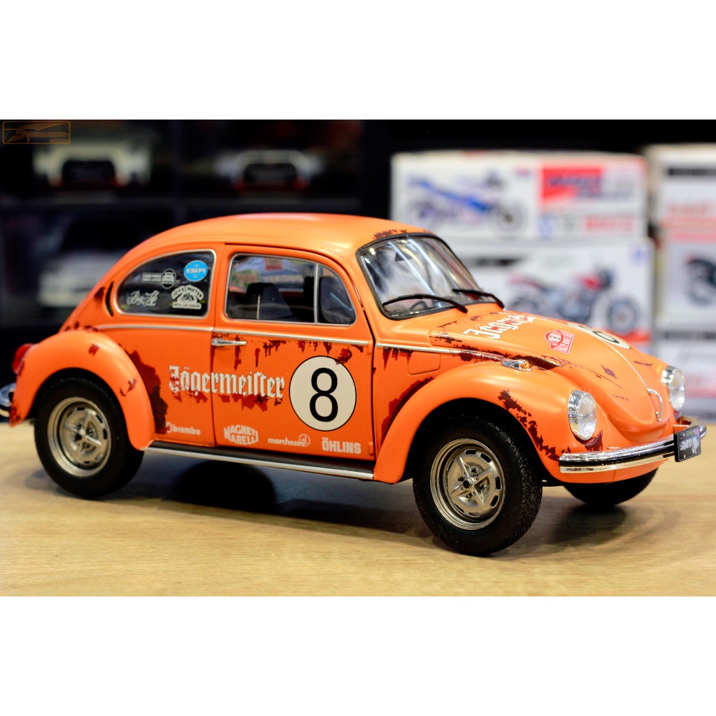 Solido S 1/18 Volkswagen Beetle 1303 Jagermeister/1/18 Volkswagen Beetle 1303 Rallye Colds Balls Gul